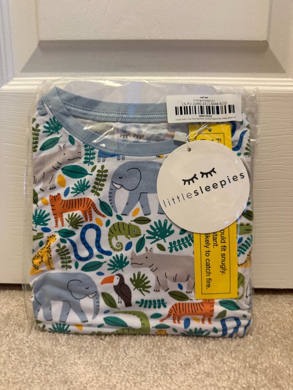 Little Sleepies Jungle Safari Bamboo Pajama set size 4T NIB